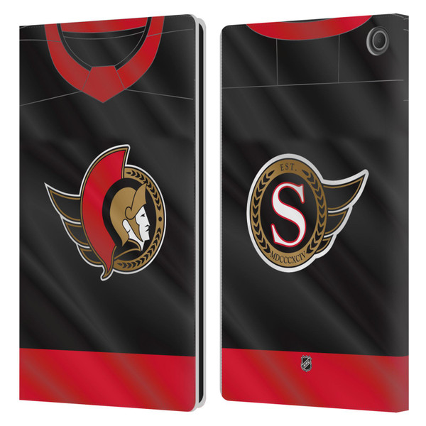 NHL Ottawa Senators Jersey Leather Book Wallet Case Cover For Amazon Fire Max 11 2023