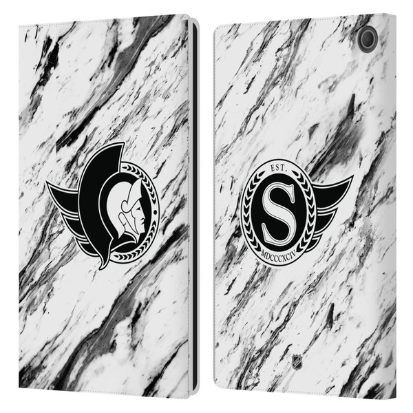 NHL Ottawa Senators Marble Leather Book Wallet Case Cover For Amazon Fire Max 11 2023