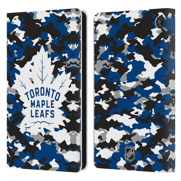 NHL Toronto Maple Leafs Camouflage Leather Book Wallet Case Cover For Amazon Fire 7 2022