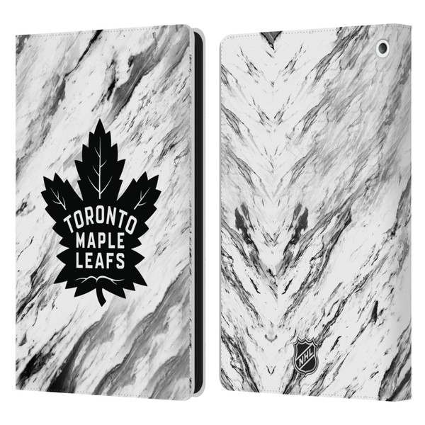 NHL Toronto Maple Leafs Marble Leather Book Wallet Case Cover For Amazon Fire HD 8/Fire HD 8 Plus 2020