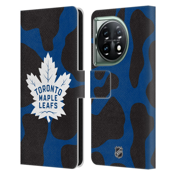 NHL Toronto Maple Leafs Cow Pattern Leather Book Wallet Case Cover For OnePlus 11 5G