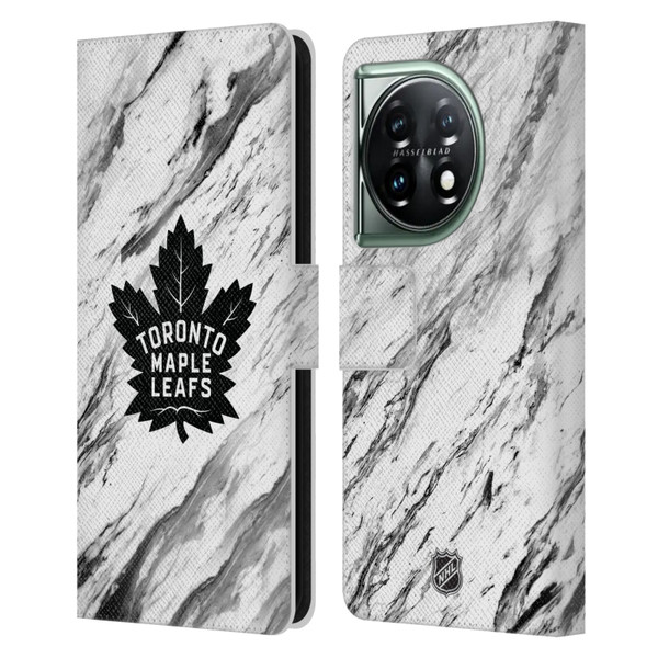 NHL Toronto Maple Leafs Marble Leather Book Wallet Case Cover For OnePlus 11 5G