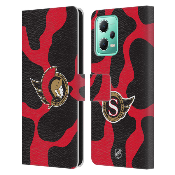 NHL Ottawa Senators Cow Pattern Leather Book Wallet Case Cover For Xiaomi Redmi Note 12 5G