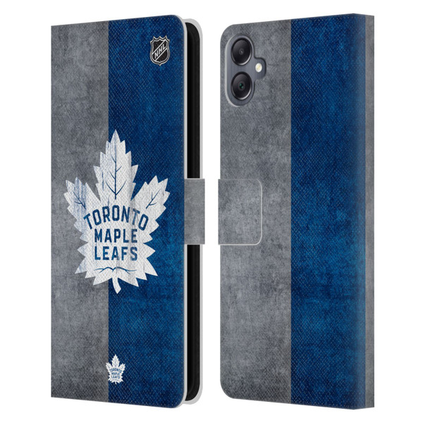 NHL Toronto Maple Leafs Half Distressed Leather Book Wallet Case Cover For Samsung Galaxy A05