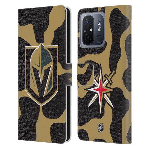 NHL Vegas Golden Knights Cow Pattern Leather Book Wallet Case Cover For Xiaomi Redmi 12C