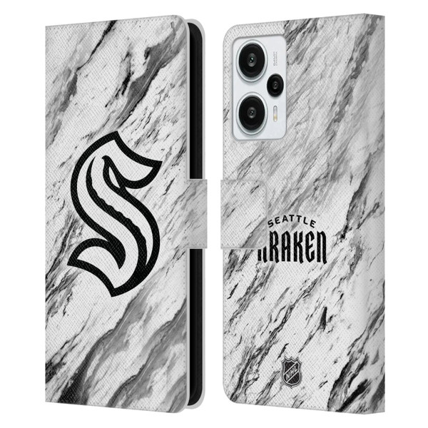 NHL Seattle Kraken Marble Leather Book Wallet Case Cover For Xiaomi Redmi Note 12T