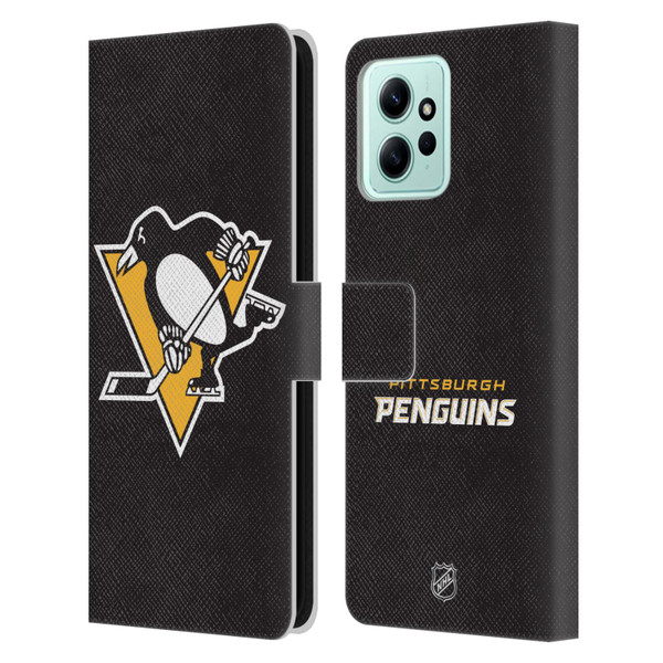 NHL Pittsburgh Penguins Plain Leather Book Wallet Case Cover For Xiaomi Redmi 12