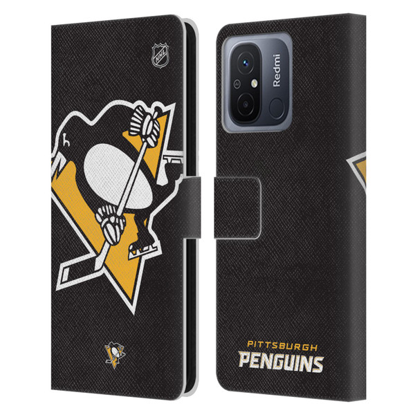 NHL Pittsburgh Penguins Oversized Leather Book Wallet Case Cover For Xiaomi Redmi 12C