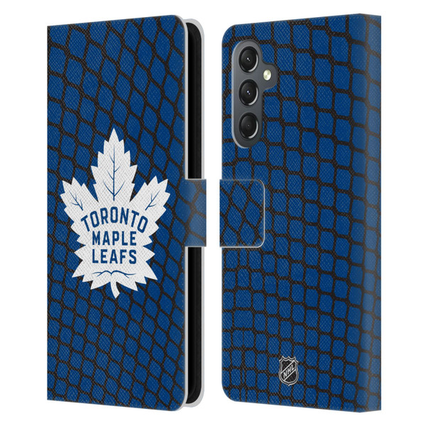 NHL Toronto Maple Leafs Net Pattern Leather Book Wallet Case Cover For Samsung Galaxy A25 5G