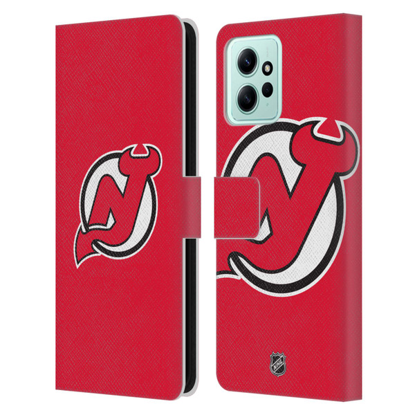 NHL New Jersey Devils Plain Leather Book Wallet Case Cover For Xiaomi Redmi 12