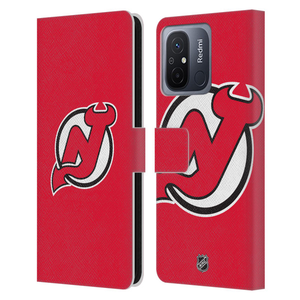 NHL New Jersey Devils Plain Leather Book Wallet Case Cover For Xiaomi Redmi 12C