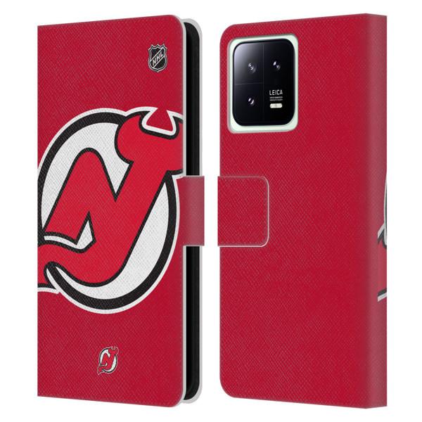 NHL New Jersey Devils Oversized Leather Book Wallet Case Cover For Xiaomi 13 5G