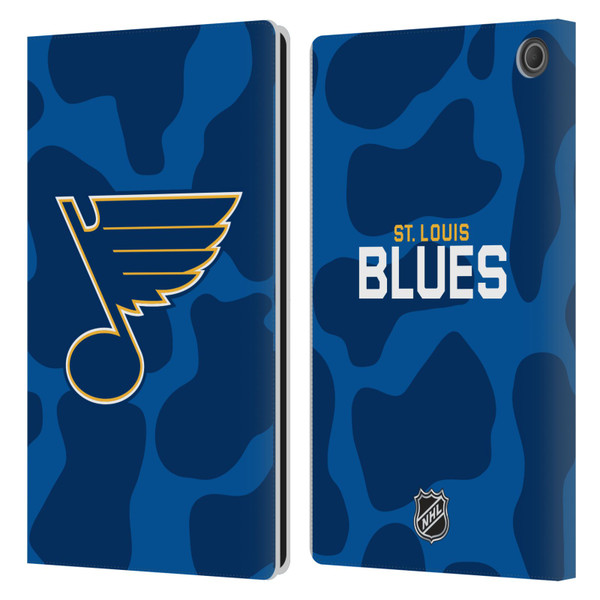 NHL St Louis Blues Cow Pattern Leather Book Wallet Case Cover For Amazon Fire Max 11 2023