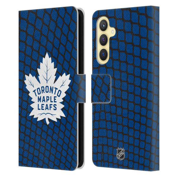 NHL Toronto Maple Leafs Net Pattern Leather Book Wallet Case Cover For Samsung Galaxy S23 FE 5G