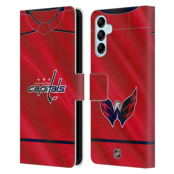 NHL Washington Capitals Jersey Leather Book Wallet Case Cover For Samsung Galaxy M14 5G