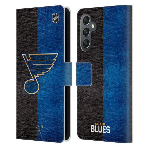 NHL St Louis Blues Half Distressed Leather Book Wallet Case Cover For Samsung Galaxy A25 5G