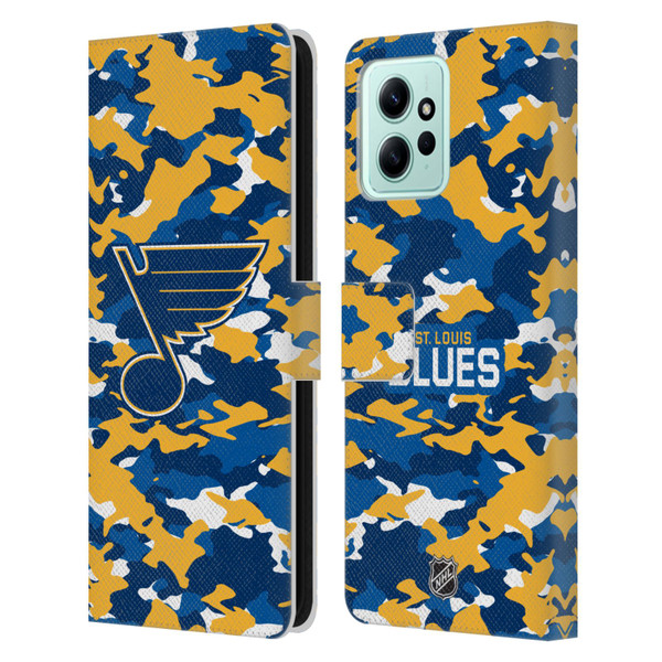 NHL St Louis Blues Camouflage Leather Book Wallet Case Cover For Xiaomi Redmi 12