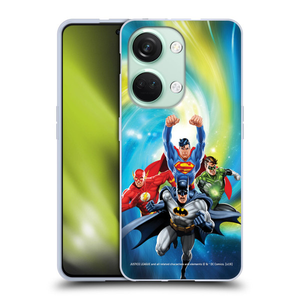 Justice League DC Comics Airbrushed Heroes Galaxy Soft Gel Case for OnePlus Nord 3 5G