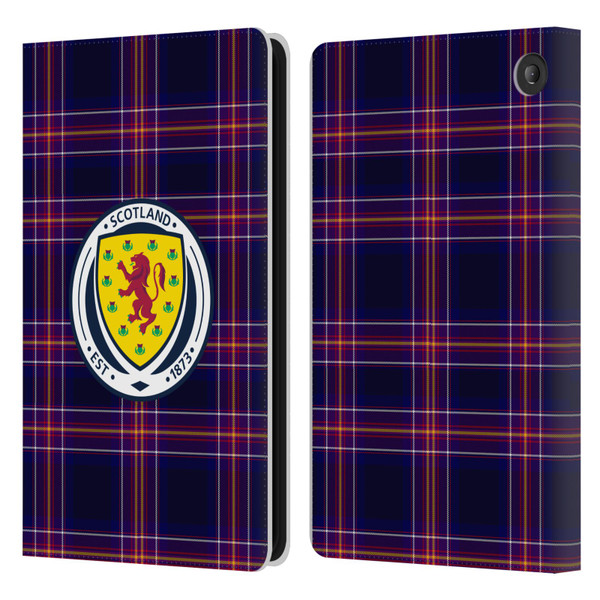 Scotland National Football Team Logo 2 Tartan Leather Book Wallet Case Cover For Amazon Fire 7 2022