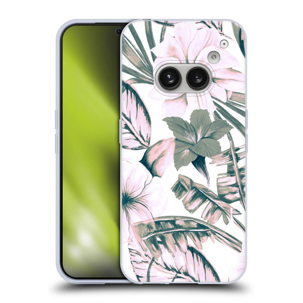 Anis Illustration Floral Pattern Pink Tropicals Soft Gel Case for Nothing Phone (2a)