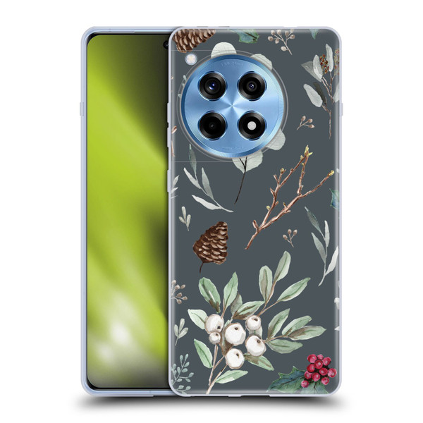 Anis Illustration Floral Pattern Christmas Eucalyptus Blue Soft Gel Case for OnePlus 12R