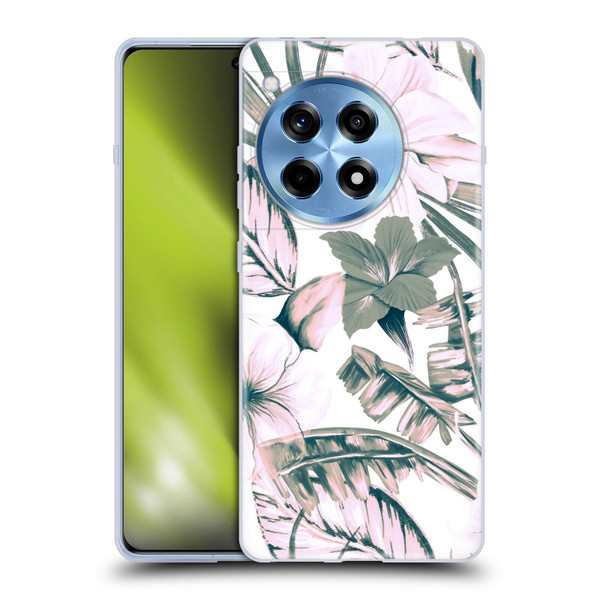 Anis Illustration Floral Pattern Pink Tropicals Soft Gel Case for OnePlus 12R