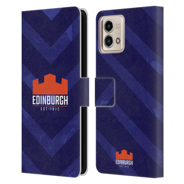 Edinburgh Rugby Graphic Art Blue Pattern Leather Book Wallet Case Cover For Motorola Moto G Stylus 5G 2023