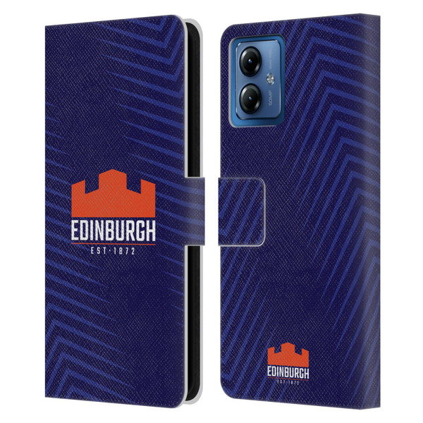 Edinburgh Rugby Graphic Art Blue Logo Leather Book Wallet Case Cover For Motorola Moto G14