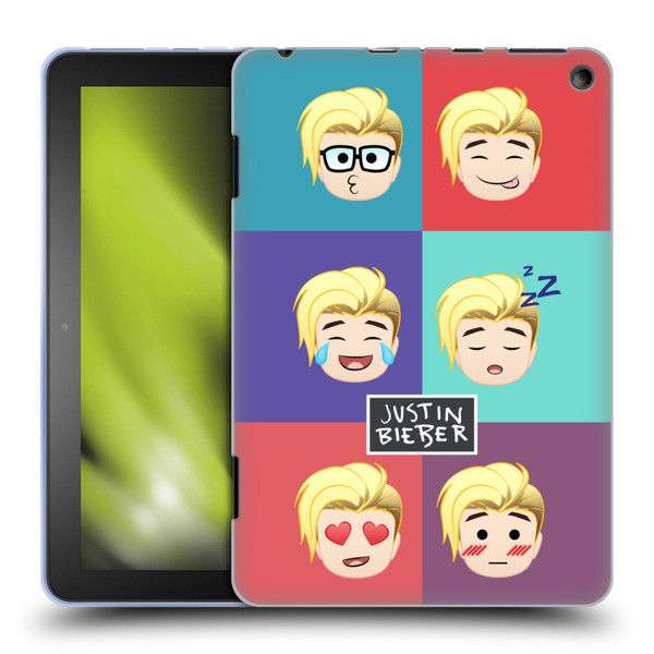 Justin Bieber Justmojis Cute Faces Soft Gel Case for Amazon Fire HD 8/Fire HD 8 Plus 2020