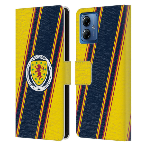 Scotland National Football Team Logo 2 Stripes Leather Book Wallet Case Cover For Motorola Moto G14