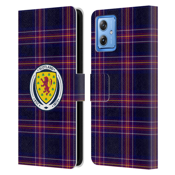 Scotland National Football Team Logo 2 Tartan Leather Book Wallet Case Cover For Motorola Moto G54 5G