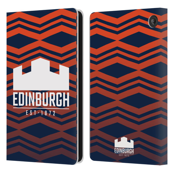 Edinburgh Rugby Graphics Pattern Gradient Leather Book Wallet Case Cover For Amazon Fire 7 2022