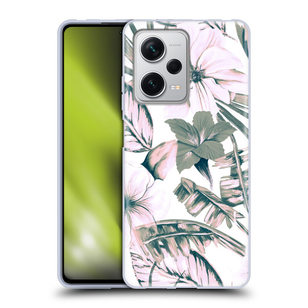 Anis Illustration Floral Pattern Pink Tropicals Soft Gel Case for Xiaomi Redmi Note 12 Pro+ 5G