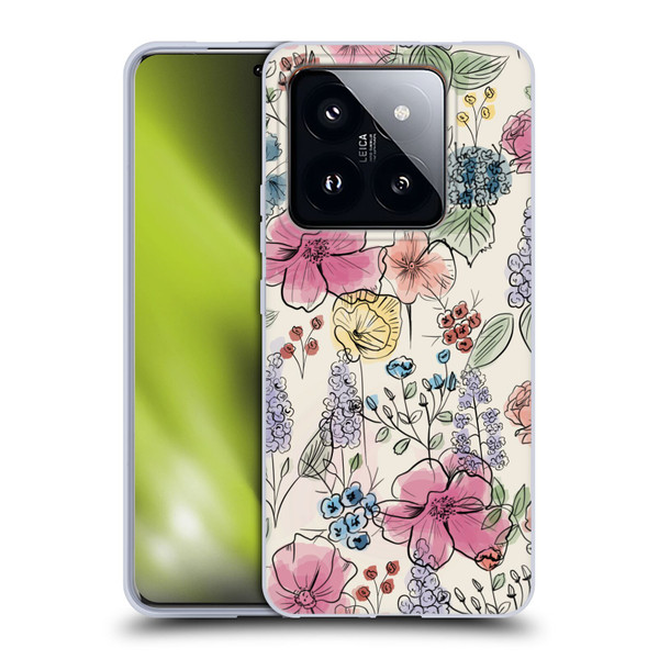 Anis Illustration Floral Pattern Wild Garden Soft Gel Case for Xiaomi 14 Pro
