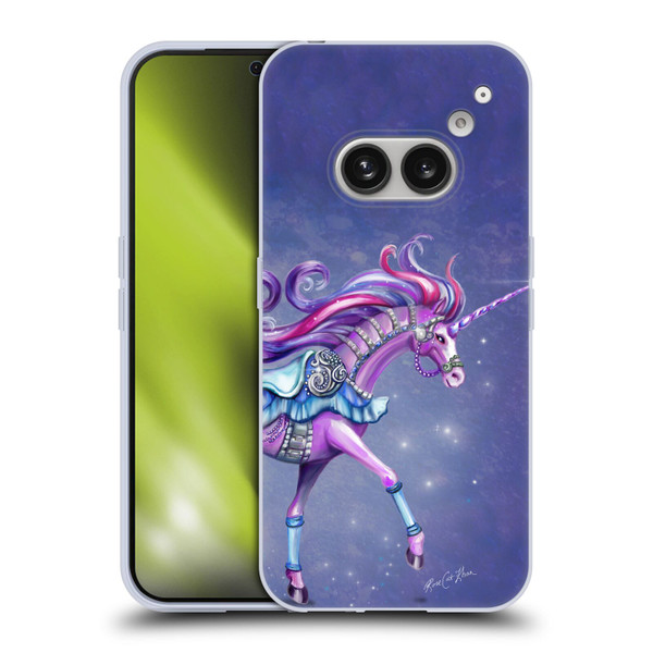 Rose Khan Unicorns Purple Carousel Horse Soft Gel Case for Nothing Phone (2a)