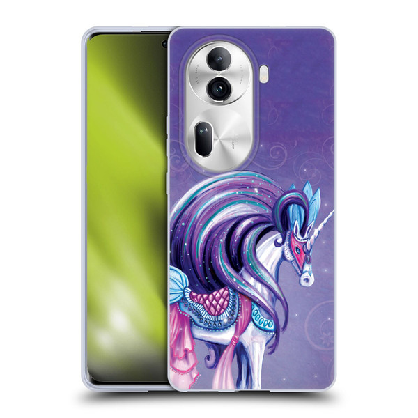 Rose Khan Unicorns White And Purple Soft Gel Case for OPPO Reno11 Pro