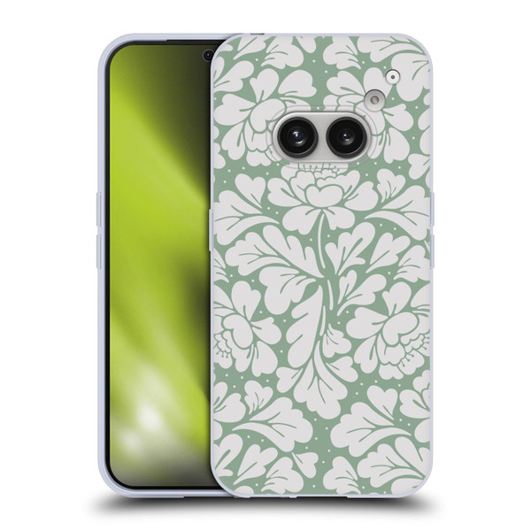 Anis Illustration Mix Pattern Baroque Pastel Green Soft Gel Case for Nothing Phone (2a)