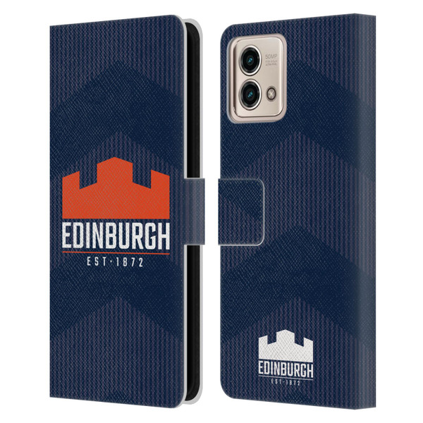 Edinburgh Rugby Graphics Lines Leather Book Wallet Case Cover For Motorola Moto G Stylus 5G 2023