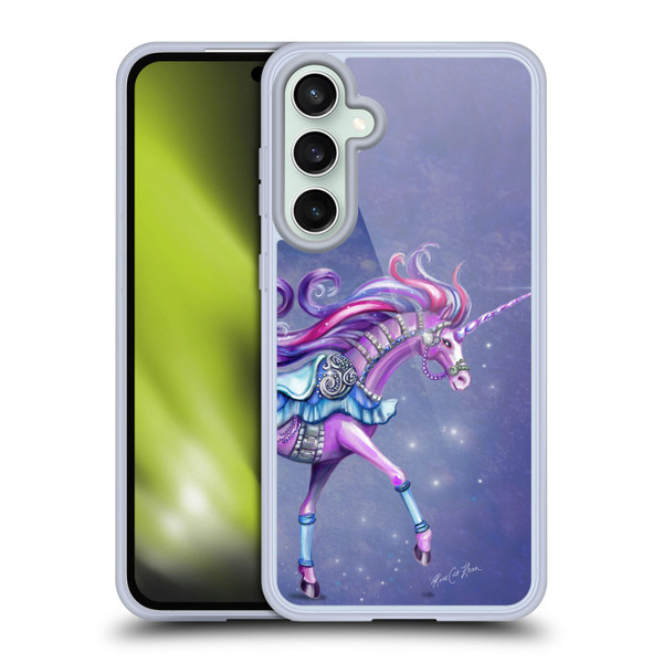 Rose Khan Unicorns Purple Carousel Horse Soft Gel Case for Samsung Galaxy S23 FE 5G