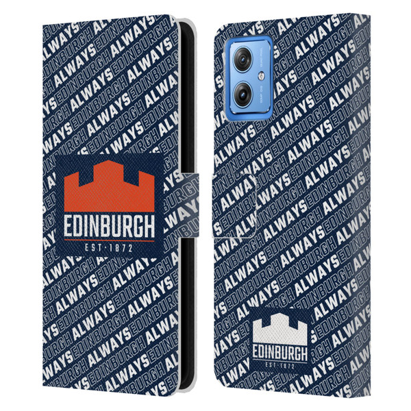 Edinburgh Rugby Graphics Logo Pattern Leather Book Wallet Case Cover For Motorola Moto G54 5G