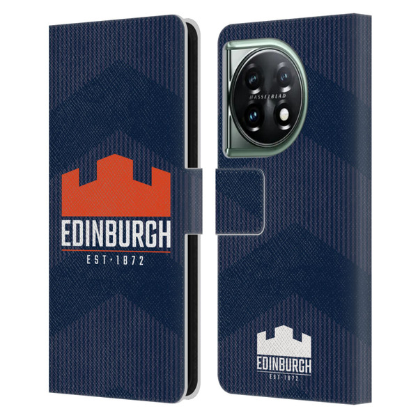 Edinburgh Rugby Graphics Lines Leather Book Wallet Case Cover For OnePlus 11 5G