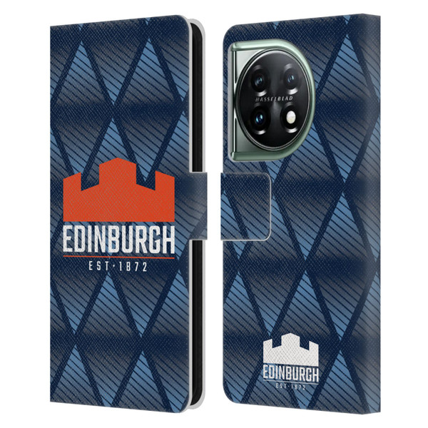 Edinburgh Rugby Graphics Pattern Leather Book Wallet Case Cover For OnePlus 11 5G