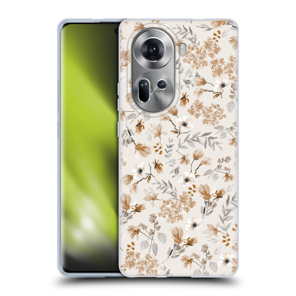 Anis Illustration Mix Pattern Romantic Neutrals Soft Gel Case for OPPO Reno11