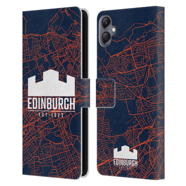 Edinburgh Rugby Graphics Map Leather Book Wallet Case Cover For Samsung Galaxy A05