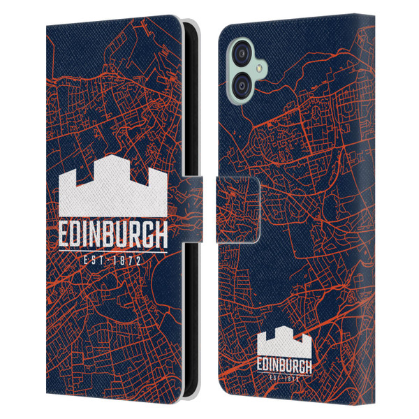 Edinburgh Rugby Graphics Map Leather Book Wallet Case Cover For Samsung Galaxy M04 5G / A04e