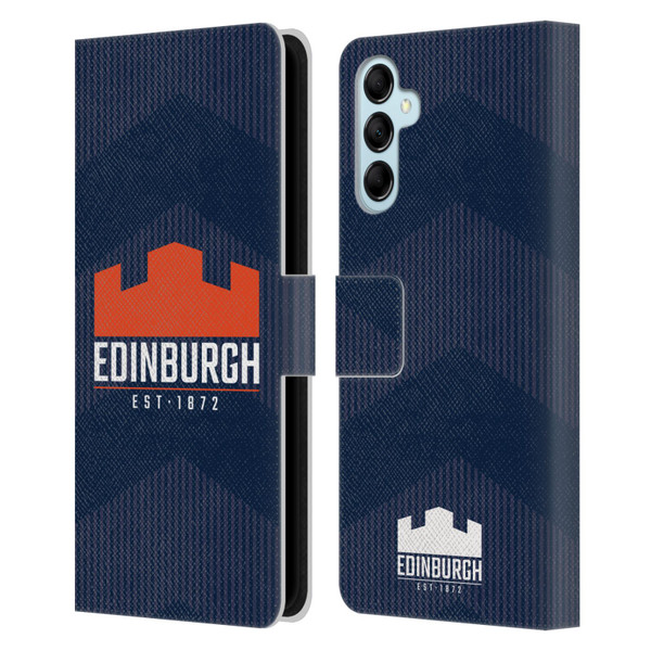 Edinburgh Rugby Graphics Lines Leather Book Wallet Case Cover For Samsung Galaxy M14 5G