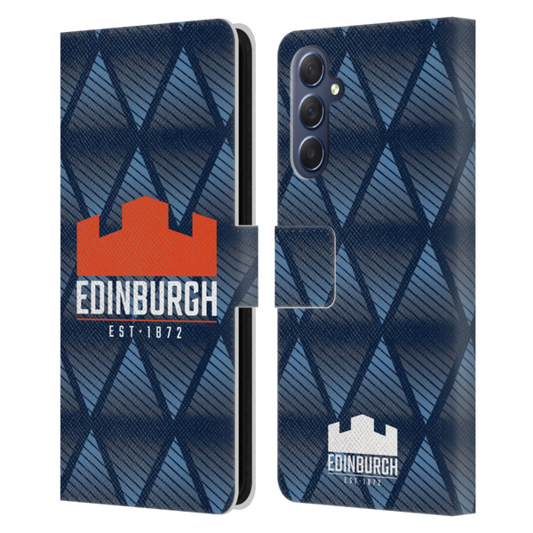 Edinburgh Rugby Graphics Pattern Leather Book Wallet Case Cover For Samsung Galaxy M54 5G