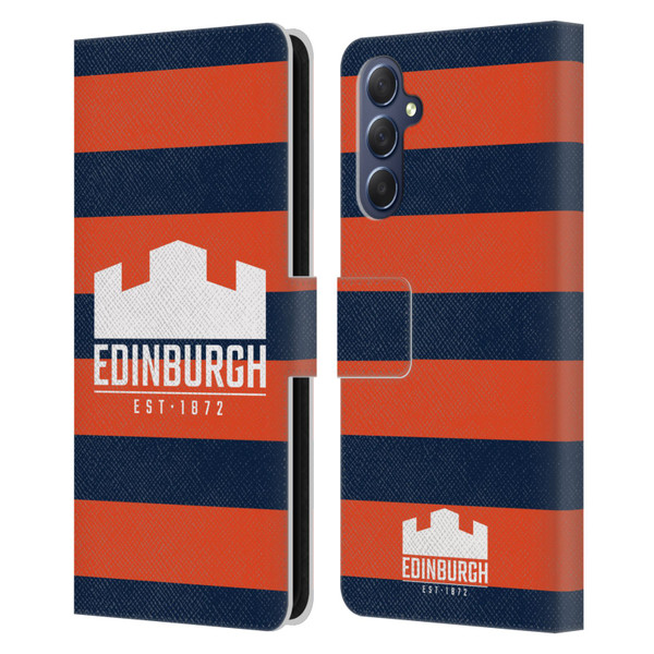 Edinburgh Rugby Graphics Stripes Leather Book Wallet Case Cover For Samsung Galaxy M54 5G