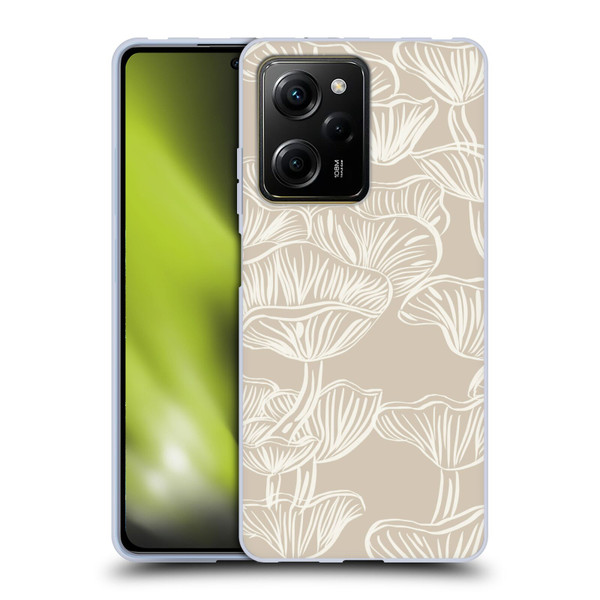 Anis Illustration Mix Pattern Mushrooms Neutrals Soft Gel Case for Xiaomi Redmi Note 12 Pro 5G