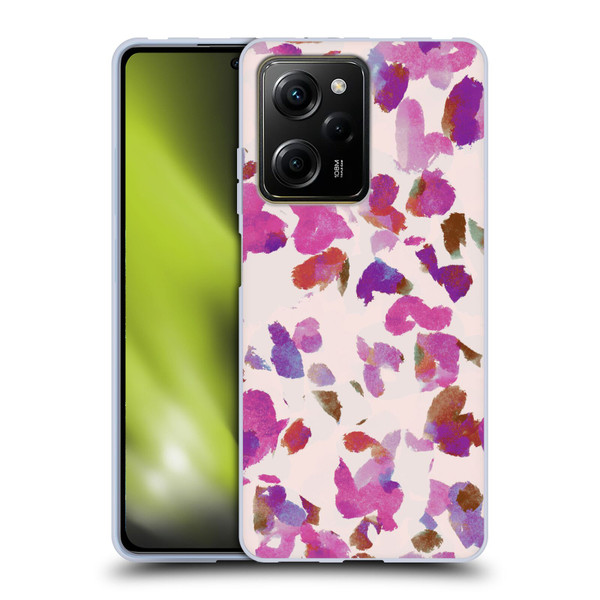 Anis Illustration Mix Pattern Soft Feminine Pink Flowers Soft Gel Case for Xiaomi Redmi Note 12 Pro 5G